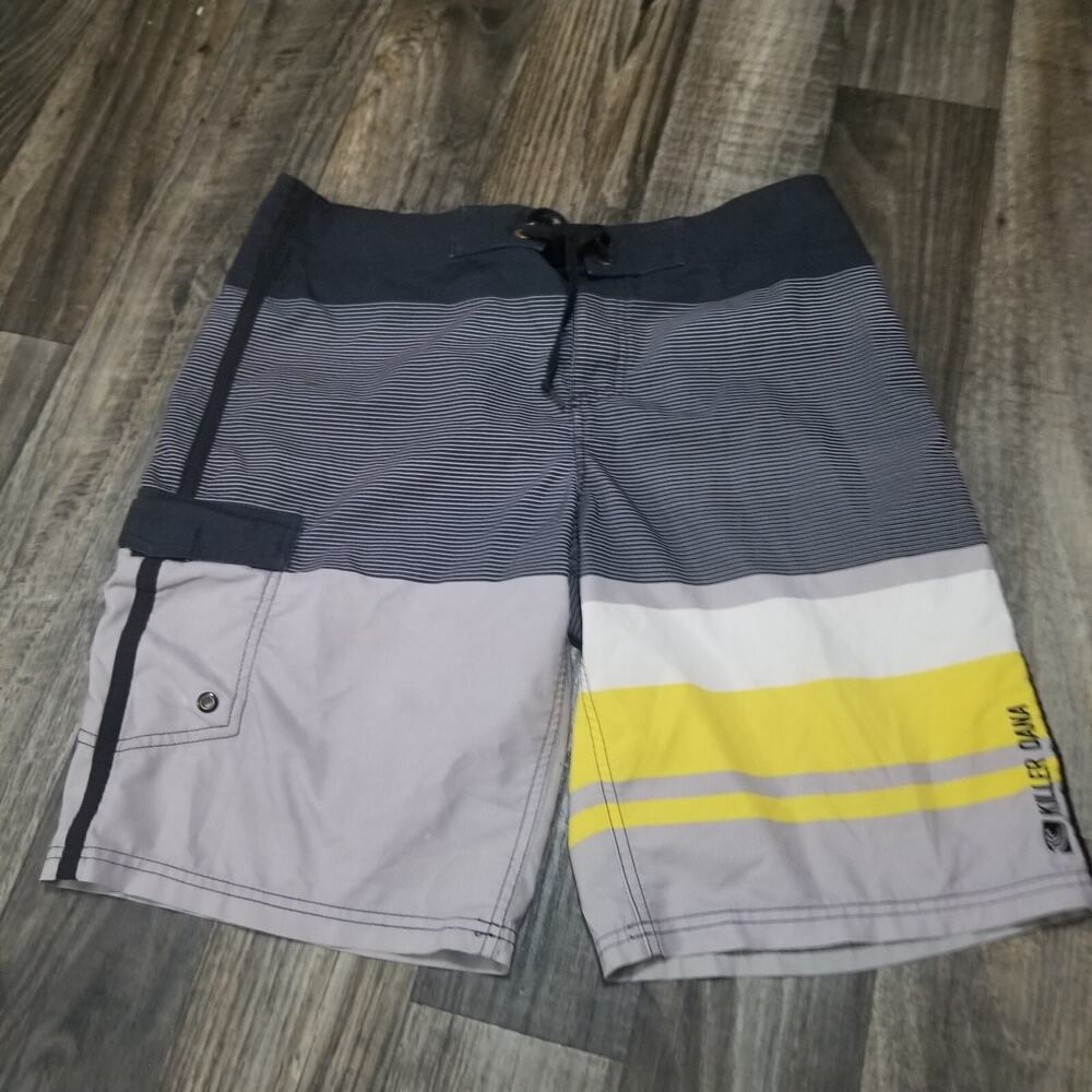 Killer Dana Yellow and Gray Surf Board Shorts Swim Trunks‎ - Men's Size 34